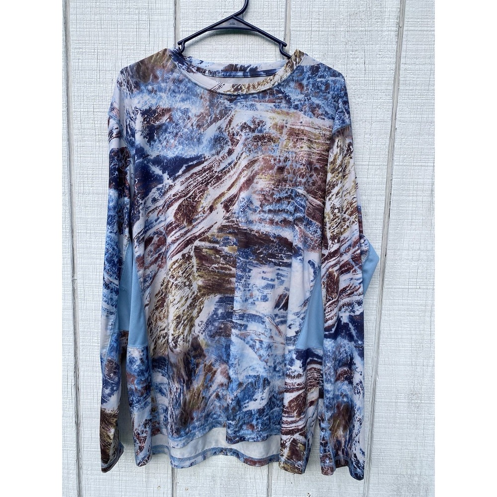 Real Tree Fishing Longsleeved Blue Summer Fishing‎ Shirt XL